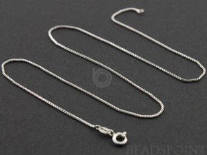 Sterling Silver Finished Box Neck Chain (BOX019-18) - Beadspoint