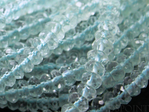 Aquamarine Faceted Rondelle Beads, ( AQmicfrndl) - Beadspoint