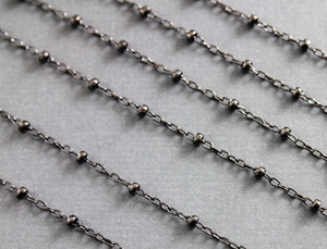 Sterling Silver Antique Finish Satellite Chain,(SS/OX-CHN-2) - Beadspoint