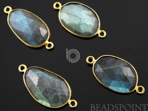Labradorite Faceted Oval Connector, (LABC020-D) - Beadspoint