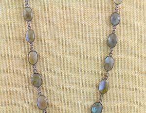 Flashy Blue Labradorite Faceted Oval Shape Chain, (BC-LAB-42) - Beadspoint