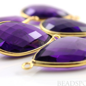 Amethyst Faceted Pear Shape Bezel, (BZC7276) - Beadspoint