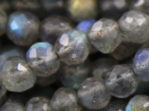 Grey Labradorite Small Micro Faceted Rounds, (LAB4FRND) - Beadspoint