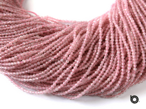 Rose Quartz Faceted Rondelle Beads, (RSQ-2-RNDL) - Beadspoint
