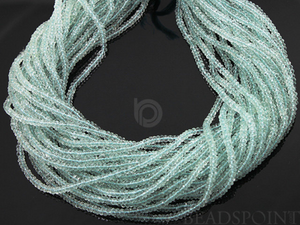 Aquamarine Faceted Rondelle Beads, ( AQmicfrndl) - Beadspoint