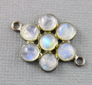 Rainbow Moonstone Faceted Flower Connector, (FLR-153-S) - Beadspoint