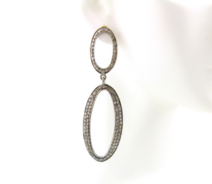 Pave Diamond Dangling Earrings, (Earr-017) - Beadspoint