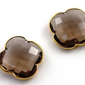 Smoky Topaz Faceted Clover Bezel, (BZC8019) - Beadspoint