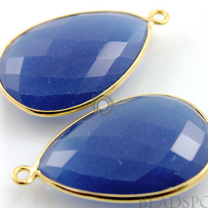 Blue Sapphire Chalcedony Faceted Pear, (BZC7315) - Beadspoint