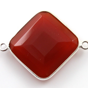 Natural Carnelian Faceted Cushion, (SSBZC8037) - Beadspoint