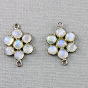 Rainbow Moonstone Faceted Flower Connector, (FLR-153-S) - Beadspoint