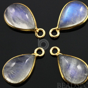 Rainbow Moonstone Faceted Baby Pear Bezel, (RNM10x18) - Beadspoint