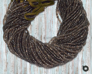 Smoky Quartz Faceted Rondelle Beads,(STPZ3504RNDL) - Beadspoint