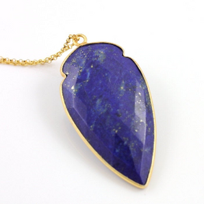 Lapis Faceted Arrowhead Bezel, (9023/LAP/LG) - Beadspoint