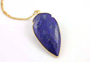 Lapis Faceted Arrowhead Bezel, (9023/LAP/LG) - Beadspoint