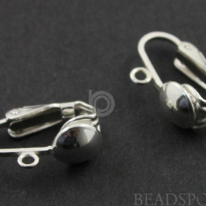 Sterling Silver Ear Clip w/ 6.5mm Ball & Open Ring, (SS/731) - Beadspoint