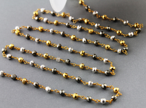 Multi Pyrite Wire Wrapped Rosary, (RS-PYMX-55) - Beadspoint