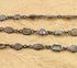 Labradorite Mixed Faceted Bezel Chain in Antique Rhodium, 8x10 mm, (BC-LAB-43)