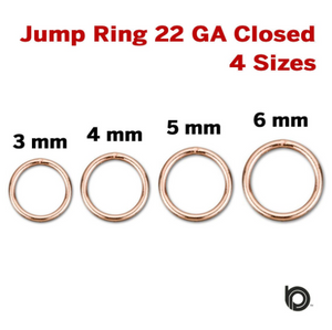 Rose Gold Filled 22 GA Closed Jump Ring, (RG/JR22C) - Beadspoint
