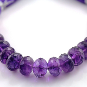 African Amethyst Gemstone Roundels, 1 Strand, (AM/frndl/7-8) - Beadspoint