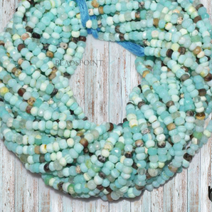 Natural Blue Opal Faceted Rondelle Beads, (BOPL550RNDL) - Beadspoint