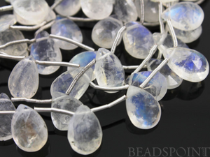 Rainbow Moonstone Faceted Pear Drops, (MNS7x9PEAR) - Beadspoint