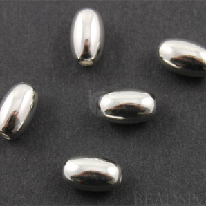 Sterling Silver Smooth Oval Bead ,(SS/2013/5x8) - Beadspoint