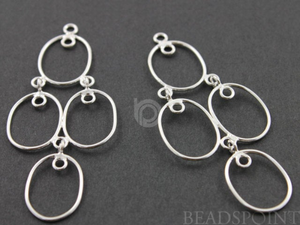 Sterling Silver Oval Drop Chandelier Earring, (SS/894/54X23) - Beadspoint