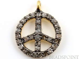Pave Diamond Peace Charm, (DCH/CR15) - Beadspoint
