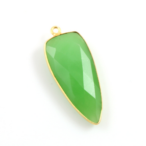 Chrysoprase Faceted Arrowhead Bezel, (BZC9050/CHR) - Beadspoint