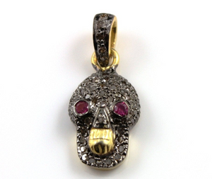 Pave Diamond Skull Charm, (DCH/CR35) - Beadspoint