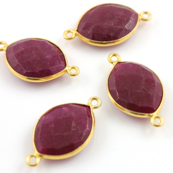 Dyed Ruby Faceted Connector, (BZCT/1001) - Beadspoint