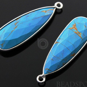 Turquoise Faceted Pear Shape Bezel, (SSBZC7123) - Beadspoint