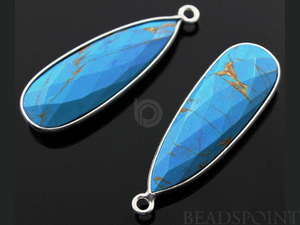Turquoise Faceted Pear Shape Bezel, (SSBZC7123) - Beadspoint