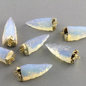 Opalite Electroplated Point Pendant ,(BZC9064/OP) - Beadspoint