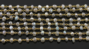 Mystic Labradorite Wire Wrapped Rosary, (GMC-MYSLAB) - Beadspoint