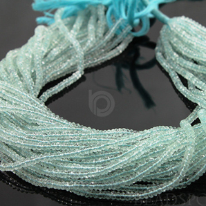 Aquamarine Faceted Rondelle Beads, ( AQmicfrndl) - Beadspoint