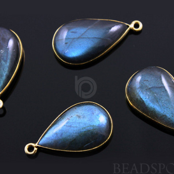 Labradorite Smooth Pear Drops Bezel, (LABPR001-B) - Beadspoint