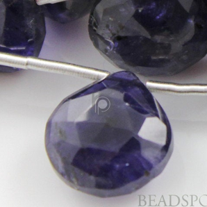 Iolite Faceted Heart Drops,2 Pieces, (2IOL10-11HRT) - Beadspoint