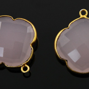 Rose Quartz Faceted Clover Bezel, (BZC8021) - Beadspoint