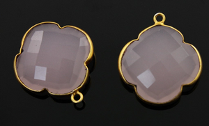 Rose Quartz Faceted Clover Bezel, (BZC8021) - Beadspoint
