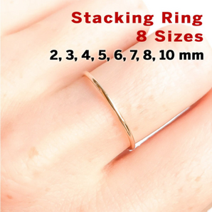 Gold Filled Stacking Ring, 8 Sizes, (GF/711) - Beadspoint