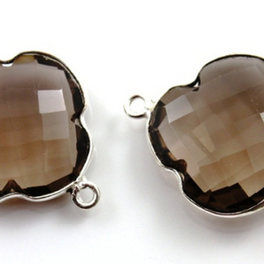 Smoky Topaz Faceted Clover Bezel, (SSBZC8019) - Beadspoint