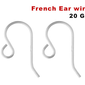 Sterling Silver French Ear Wire with bigger Loop, (SS/706/A)