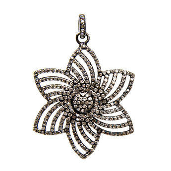 Pave Diamond Large Flower Pendant, (DPL-2395) - Beadspoint