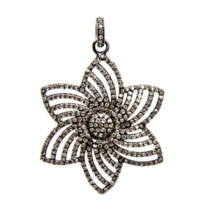 Pave Diamond Large Flower Pendant, (DPL-2395) - Beadspoint