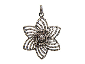 Pave Diamond Large Flower Pendant, (DPL-2395) - Beadspoint