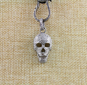 Pave Diamond Skull Pendant -- DPM-1035 - Beadspoint