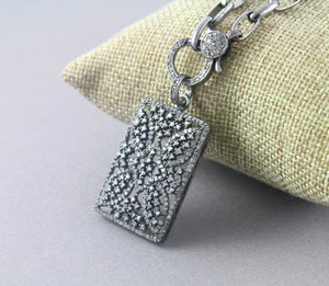Pave Diamond Rectangle Designer Pendant -- DP-1158 - Beadspoint