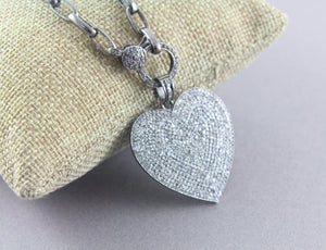 Pave Diamond Heart  Pendant -- DP-1423 - Beadspoint